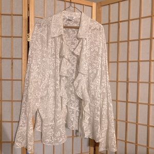 Allison Taylor sheer floral blouse